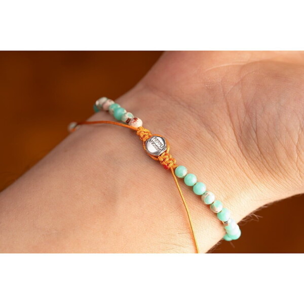 Agalmatolite Taşı + 925 Gümüş Bileklik PB23762