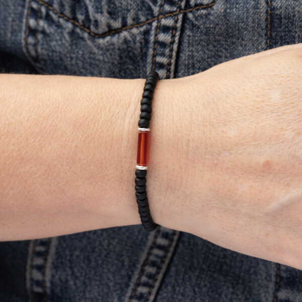 Kırmızı Akik Taşı - Miyuki Boncuklu Tamtur Bileklik - Gökçe