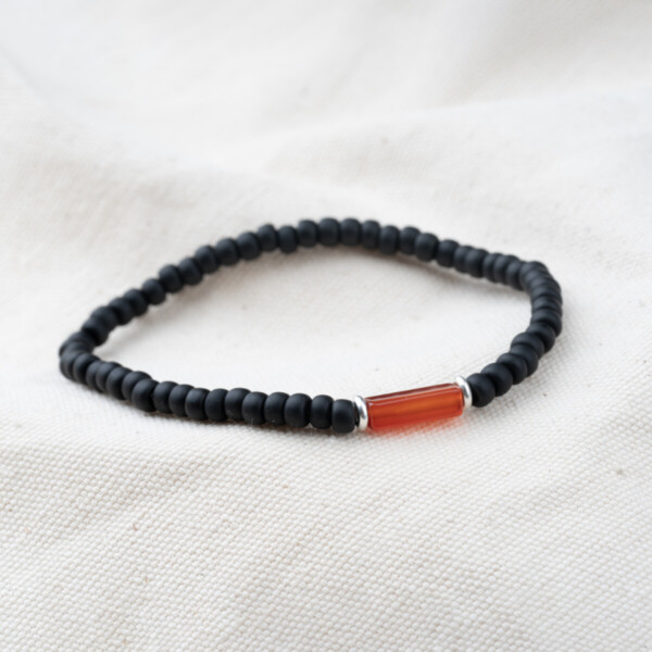 Kırmızı Akik Taşı - Miyuki Boncuklu Tamtur Bileklik - Gökçe