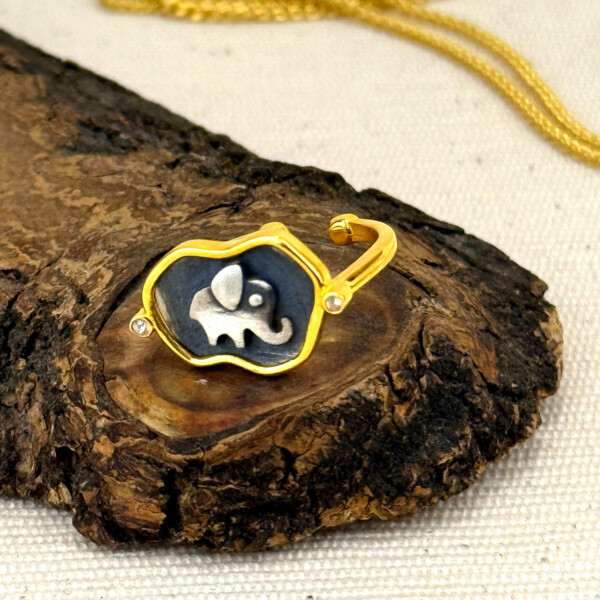 Altın Kaplama Gümüş Kadın Yüzük - Fil