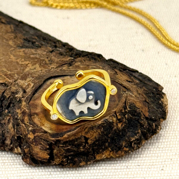 Altın Kaplama Gümüş Kadın Yüzük - Fil