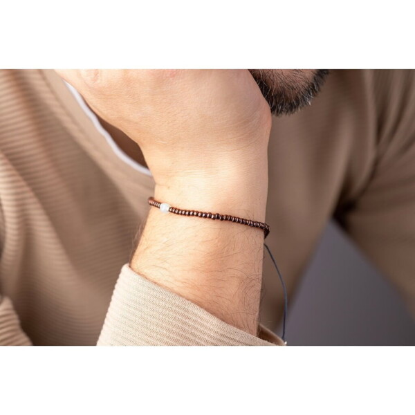 Aquamarin Taşı-Bronz Miyuki Boncuk-Gümüş Bileklik