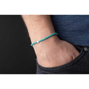 Aquamarin Taşı-Turkuaz Renk Miyuki-Gümüş Bileklik