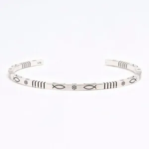 Balık Desenli 925 Ayar Gümüş Bilezik PB27485