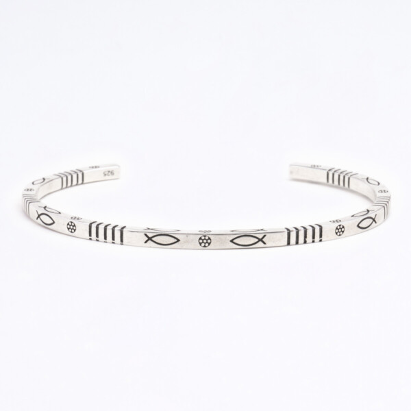 Balık Desenli 925 Ayar Gümüş Bilezik PB27485