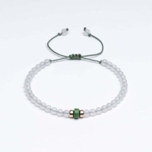Doğal Taş + Gümüş 3mm Jade Beyaz Unisex Bileklik