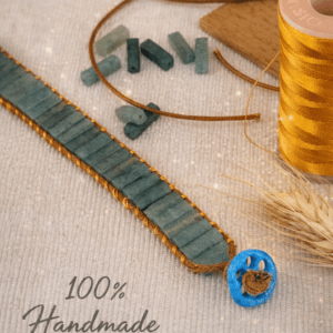 Süryani Nazarlı Aventurin Deri İp Bileklik