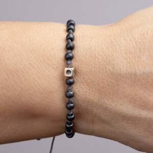 Füme Miyuki Boncuklu - 925 Gümüş Bileklik - Düğüm