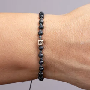 Füme Miyuki Boncuklu - 925 Gümüş Bileklik - Düğüm