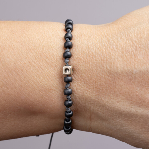 Füme Miyuki Boncuklu - 925 Gümüş Bileklik - Düğüm