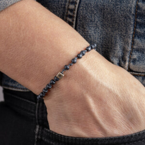 Füme Miyuki Boncuklu - 925 Gümüş Bileklik - Düğüm