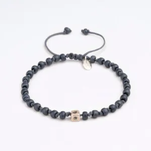 Füme Miyuki Boncuklu - 925 Gümüş Bileklik - Düğüm