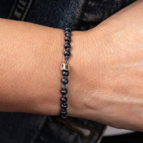 Füme Miyuki Boncuklu - 925 Gümüş Bileklik - Düğüm