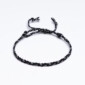 Gri - Siyah Saç Örgü Bileklik - Sharadamba