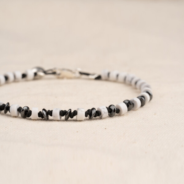 Havlit ve Hematit Taşı Bileklik - Düğüm
