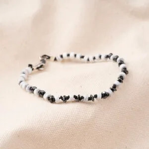 Havlit ve Hematit Taşı Bileklik - Düğüm
