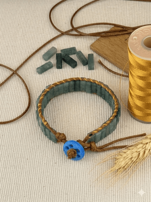 Aventurin Deri İp Bileklik El yapımı Doğaltaş Bileklik