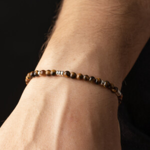 Kaplan Gözü Taşı - 925 Ayar Gümüş Bileklik - Kanyon