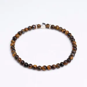 Kaplan Gözü Taşı - 925 Ayar Gümüş Bileklik - Yıldız