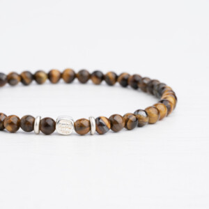 Kaplan Gözü Taşı - 925 Ayar Gümüş Bileklik - Yıldız