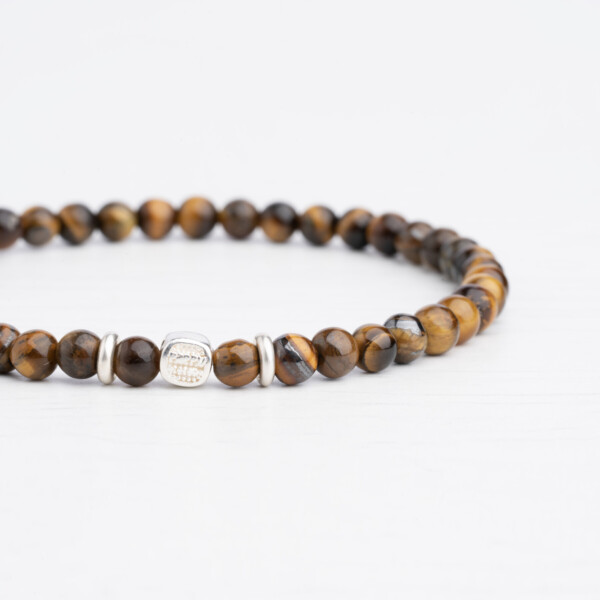 Kaplan Gözü Taşı - 925 Ayar Gümüş Bileklik - Yıldız