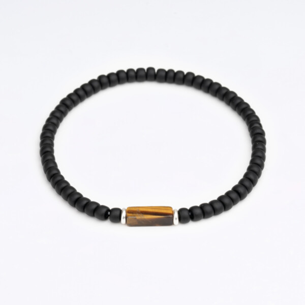 Kaplan Gözü Taşı - Miyuki Boncuklu Tamtur Bileklik - Gece