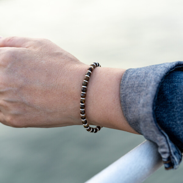 Kaplan Gözü Taşı - 925 Ayar Gümüş Bileklik - Gümüşay