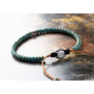 925 Gümüş Detaylı - Kırçıllı Turkuaz Miyuki Boncuklu Bileklik