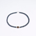 Labradorit Taşı-Antrasit Renk Miyuki-Gümüş Bileklik