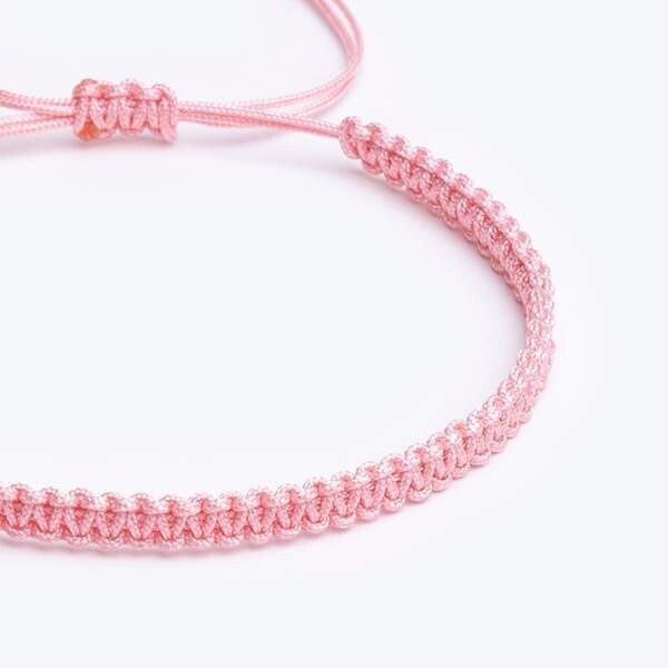Makreno Paraşüt İpli Makrame Örgü Pembe Unisex Bileklik