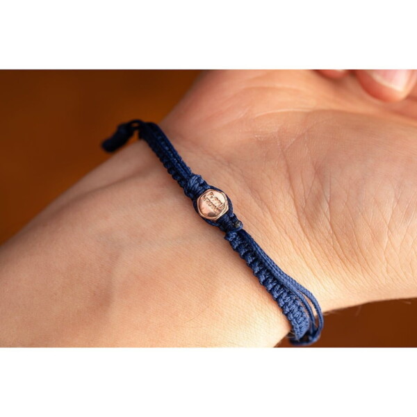 Makrome-Tibet Örgü 925 Gümüş Lacivert Renk Bileklik PB23740
