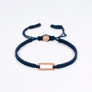 Makrome-Tibet Örgü 925 Gümüş Lacivert Renk Bileklik