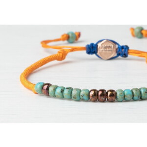 Miyuki 4mm Boncuk 925 Gümüş Turuncu Paraşüt Bileklik