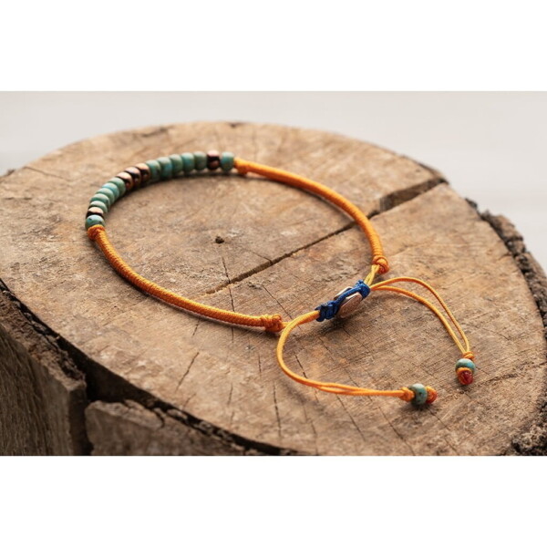 Miyuki 4mm Boncuk 925 Gümüş Turuncu Paraşüt Bileklik