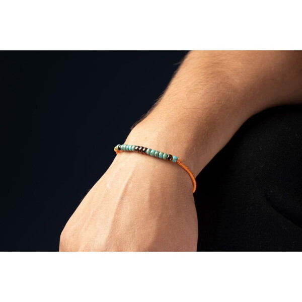 Miyuki 4mm Boncuk 925 Gümüş Turuncu Paraşüt Bileklik