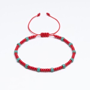 Miyuki + Boncuk Kırmızı Paraşüt İpli Unisex Bileklik