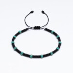 Miyuki + Boncuk Siyah Paraşüt İpli Unisex Bileklik