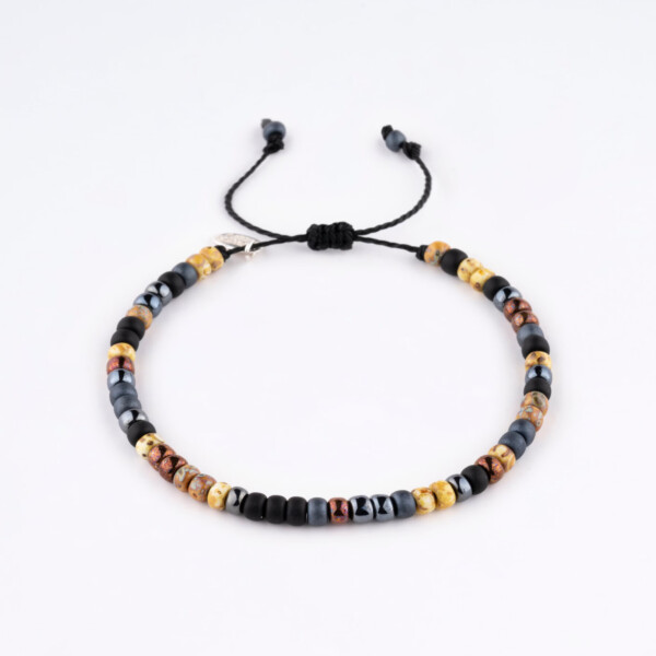 Miyuki Boncuklu Asansörlü Bileklik, Bronz ve Renkli Detaylar