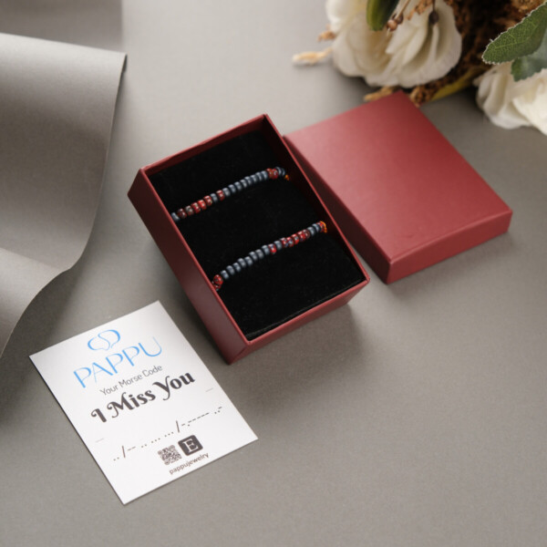 Turuncu Makrome Örgülü Miyuki Boncuklu Mors Kod Bileklik