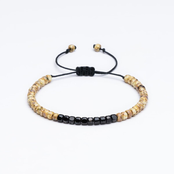 Miyuki + Çek Boncuk Açık Sarı Siyah Unisex Bileklik Miyuki + Çek Boncuk Açık Sarı Siyah Unisex Bileklik