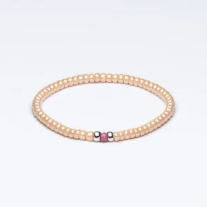 Miyuki + Doğal Taş + Gümüş Krem Unisex Bileklik