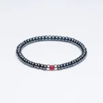 Miyuki + Doğal Taş + Gümüş Parlak Siyah Unisex Bileklik