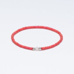 2mm açık kırmızı miyuki yeşim taşlı bileklik beyaz doğal taş 925 gümüş boncuk detaylı