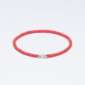2mm açık kırmızı miyuki yeşim taşlı bileklik beyaz doğal taş 925 gümüş boncuk detaylı