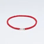 Miyuki + Gümüş + Doğal Taş Kırmızı Unisex Bileklik
