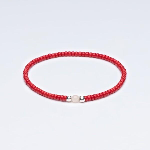 Miyuki + Gümüş + Doğal Taş Kırmızı Unisex Bileklik Miyuki + Gümüş + Doğal Taş Kırmızı Unisex Bileklik