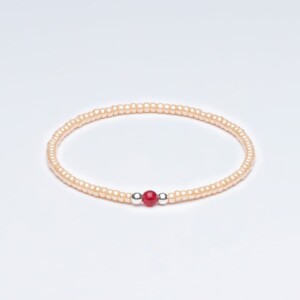 Miyuki + Gümüş + Doğal Taş Krem Unisex Bileklik