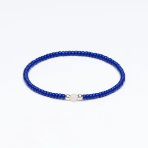 Miyuki + Gümüş + Doğal Taş Mavi Unisex Bileklik