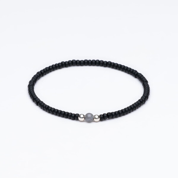 Miyuki + Gümüş + Doğal Taş Siyah Unisex Bileklik Miyuki + Gümüş + Doğal Taş Siyah Unisex Bileklik