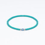Miyuki + Gümüş + Doğal Taş Turkuaz Unisex Bileklik